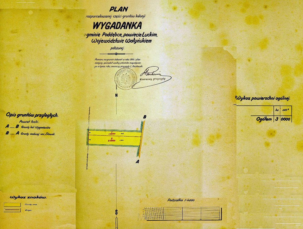 KKE 5959-3.jpg - Dok. Parcelacja, Wygadanka, gmina Poddębce, powiat Łuck, II 1932 r.